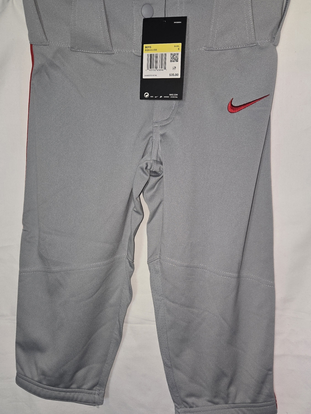Nike Grey Kids' Sweatpants with Red Swoosh